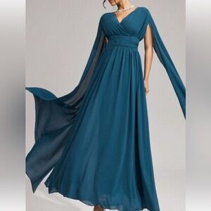 Elegant Teal Evening Gown